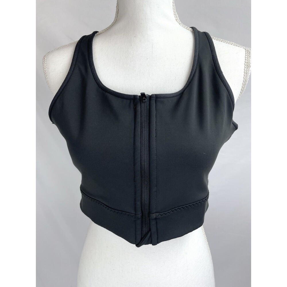 Athleta Front Zip Stealth Bra Women Size‎ XL Black Adjustable Straps